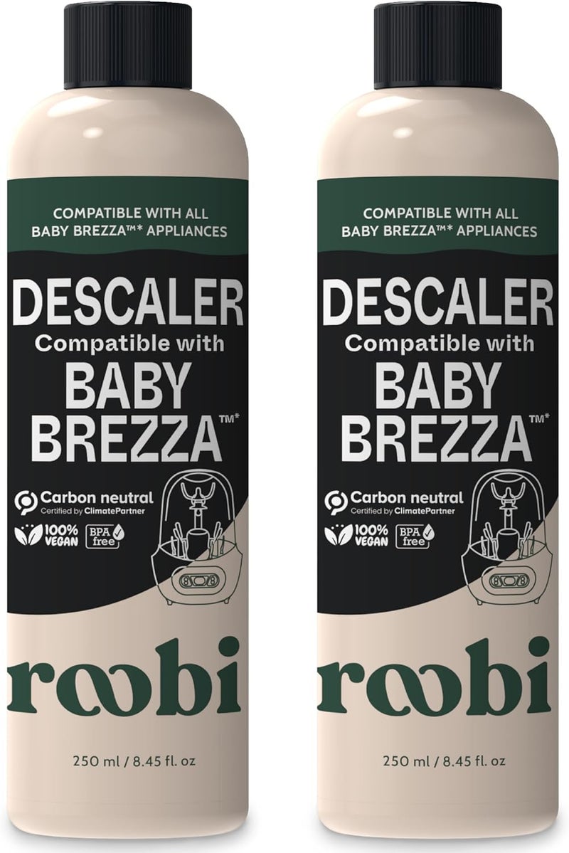 Roobi Descaling Solution Compatible with Baby Brezza. Specially Formulated to Clean & Descale Baby Appliances. Up to 2 Uses per Bottle, 2 Pack. Carbon Neutral. - Image 1